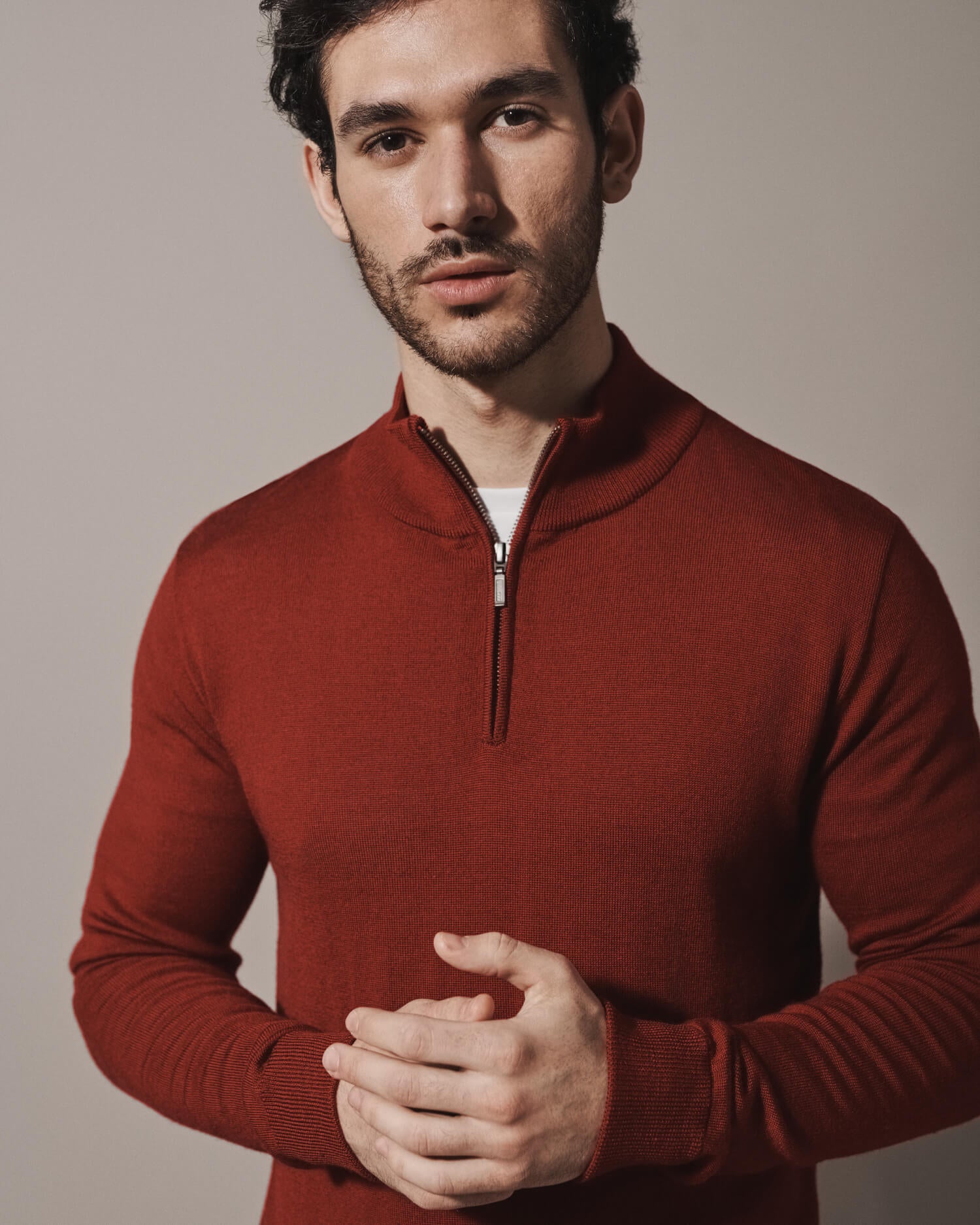 Merino wool half zip on sale jumper